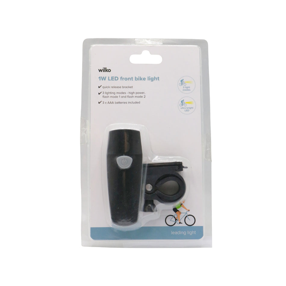 Lampă frontală pentru bicicletă Wilko, LED 1 W, 3 moduri de iluminare