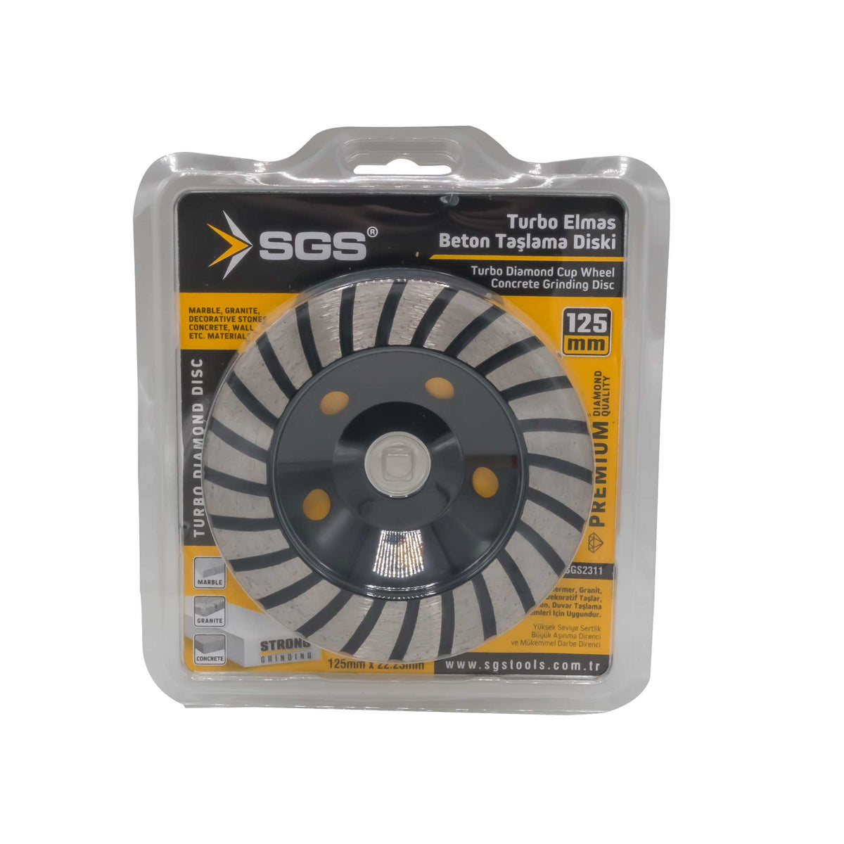 Disc cupă diamantat turbo Ø125 mm pentru beton, granit, marmură, piatră – SGS2311