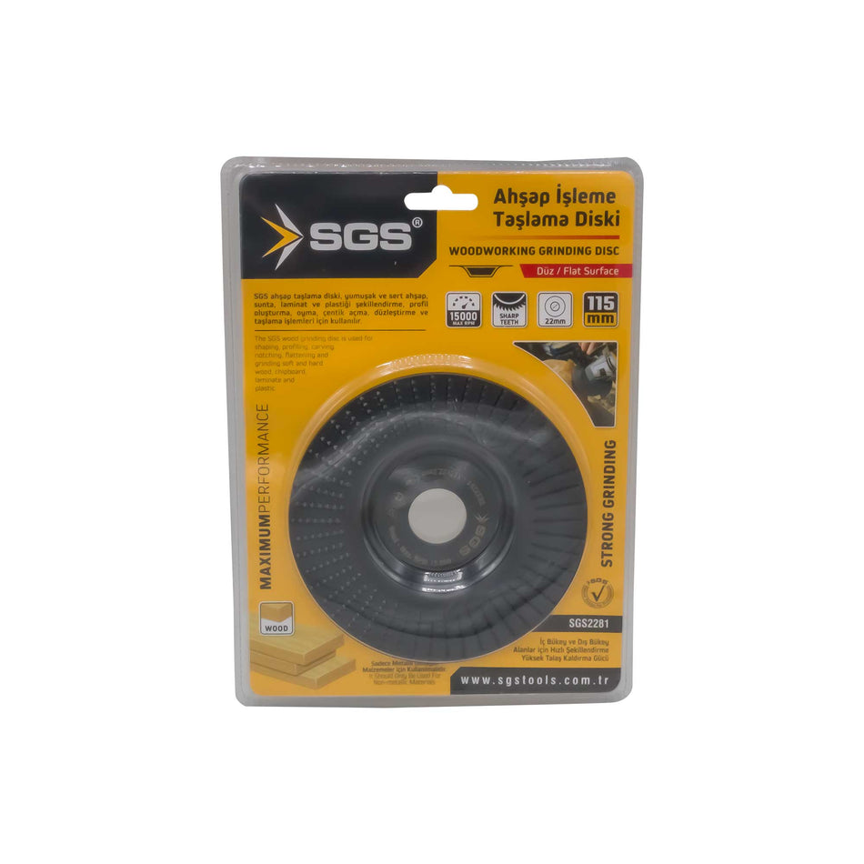 Disc plat de șlefuire și sculptare lemn SGS, 115 x 22.22 mm, 15000 rpm