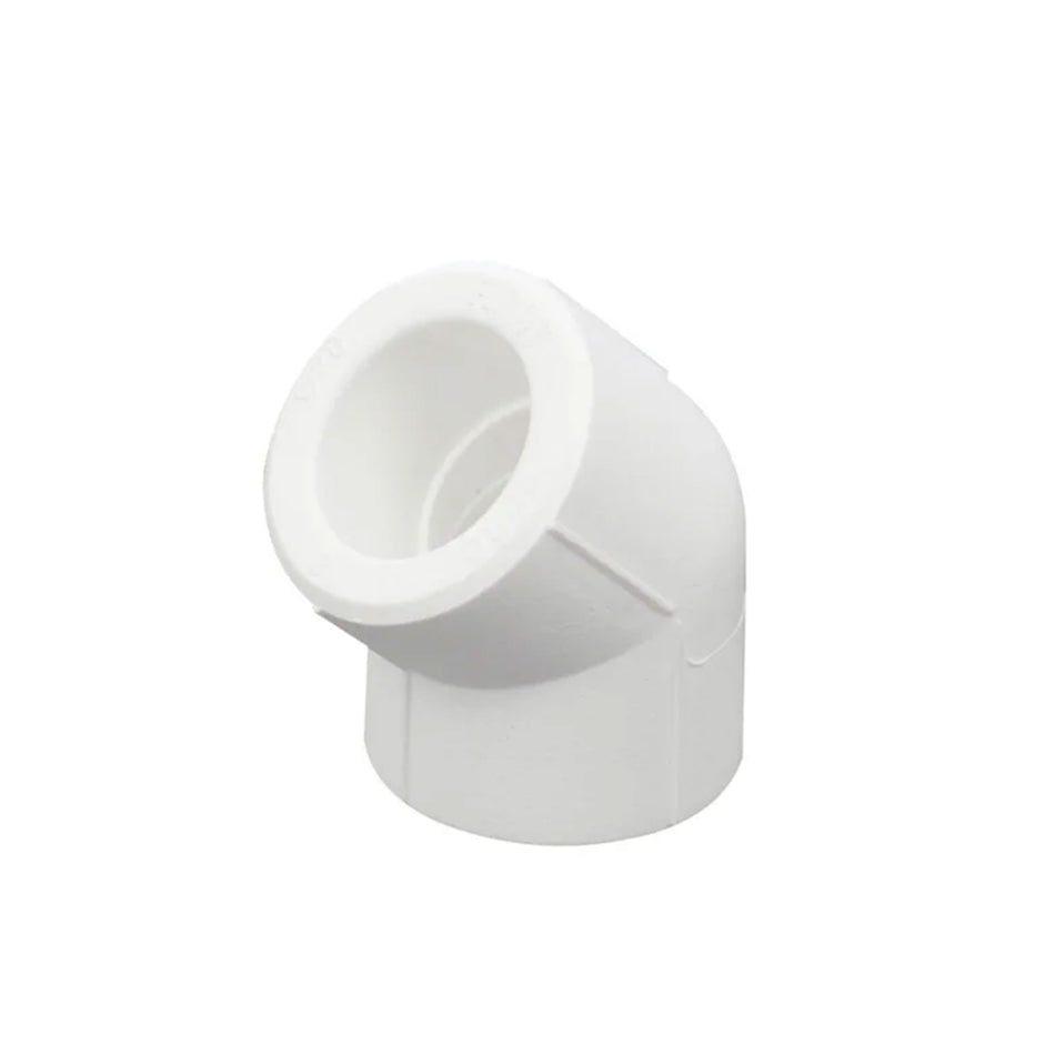 Cot PPR 45°, D 32 mm x 32 mm, alb