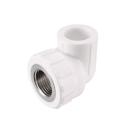 Cot PPR 90° cu filet interior, D 32 mm x 1", alb