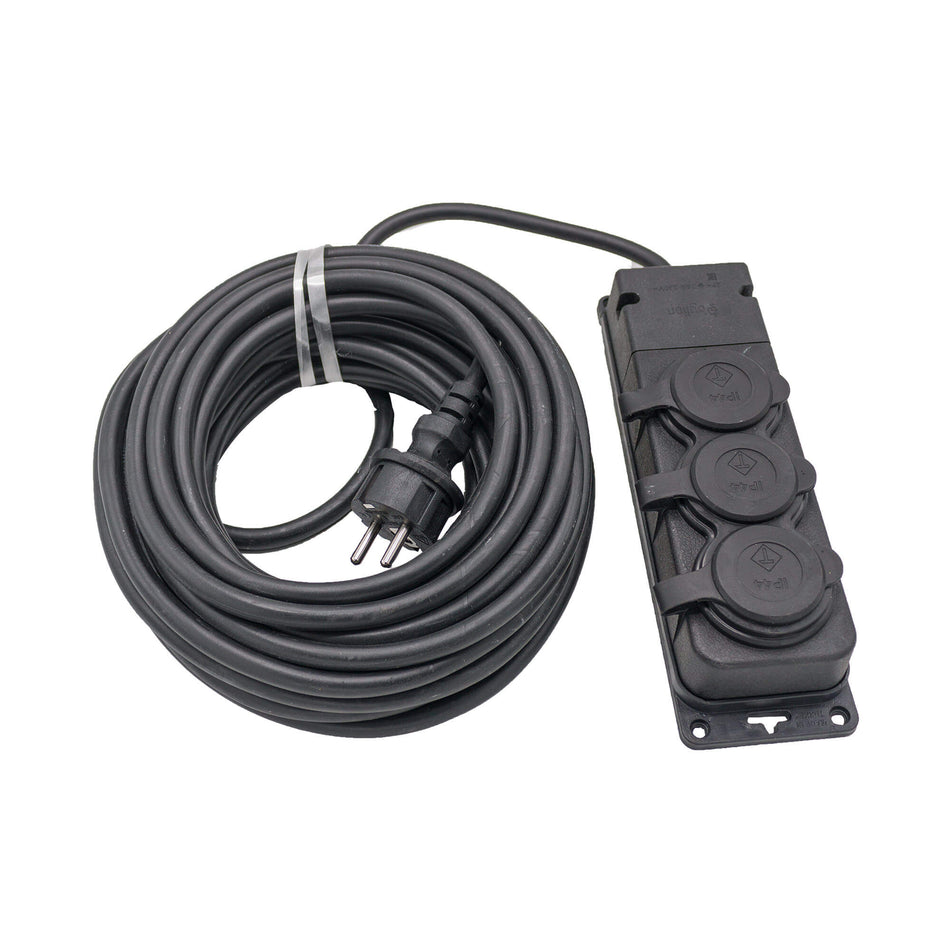 Prelungitor 3 prize 10 m, 3 x 2,5 mm², negru, Bylion