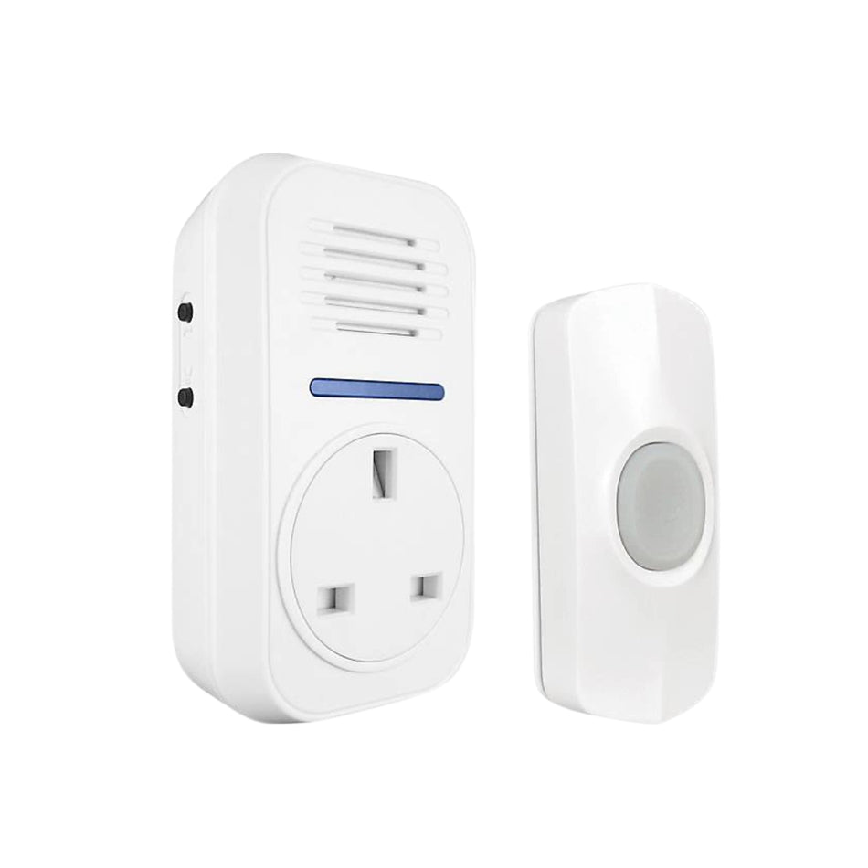 Sonerie wireless UNI-COM Smart Chime 5464, Plug-Through, 100 m, 95 dB, IP44, CADOU INCLUS – Adaptor universal