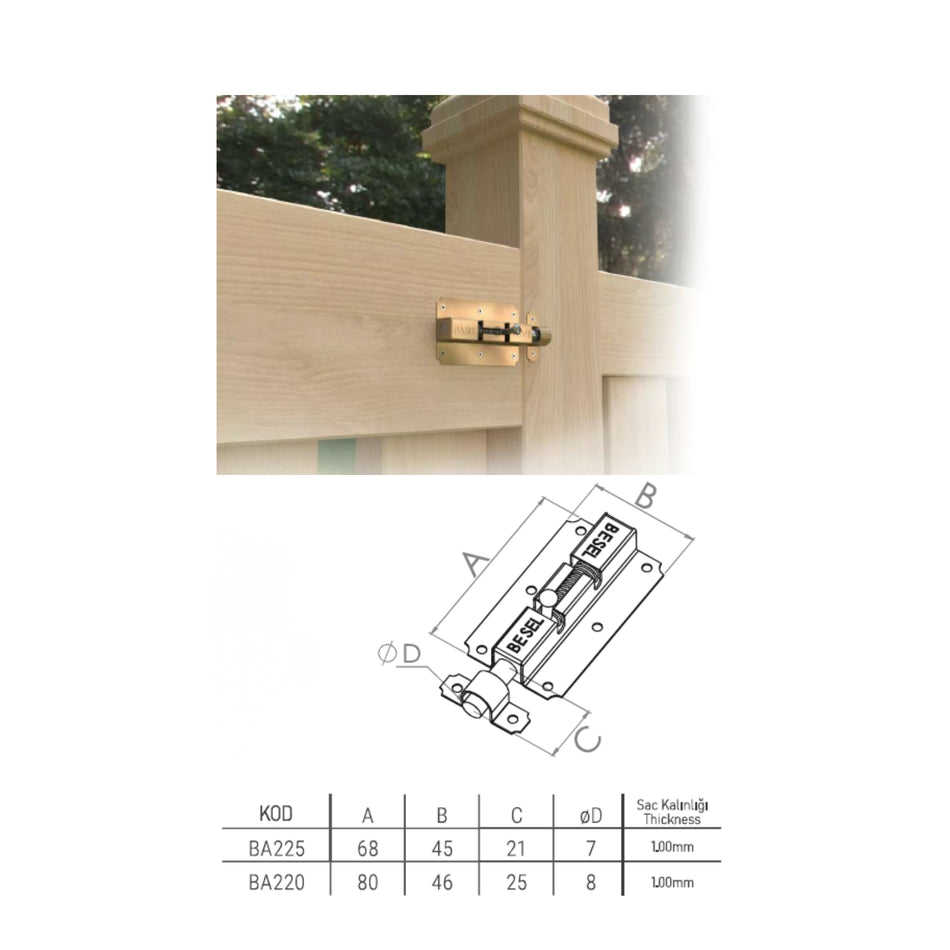 Zăvor cu arc 68 x 45 x 21 mm, Besel – BA225