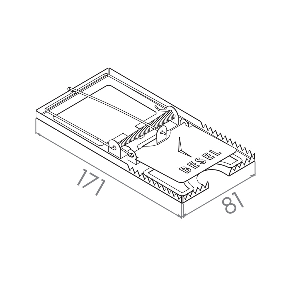 Capcană pentru șoareci metalică Beșel, 171 x 81 mm,  BA500