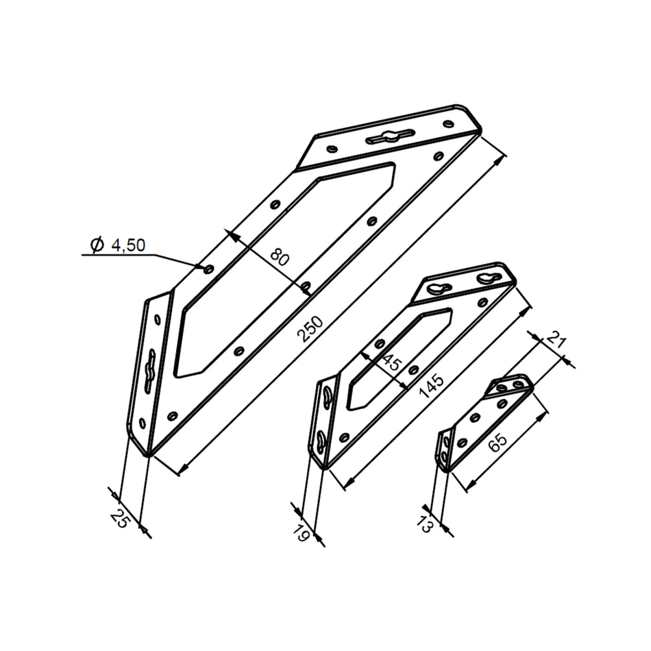 Colțar metalic multifuncțional 145 x 45 x 19 mm, Besel