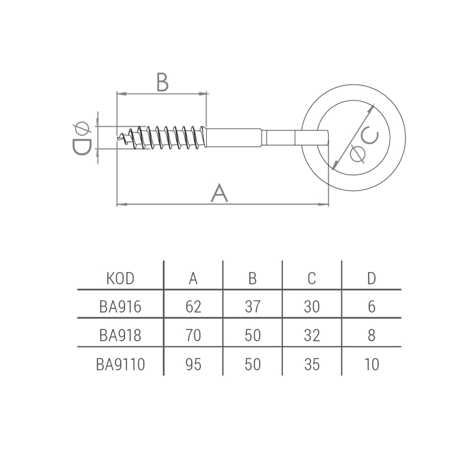 Belciug cu holșurub 10 mm, 95 x 50 x 35 mm (35/cut), Besel – BA9110