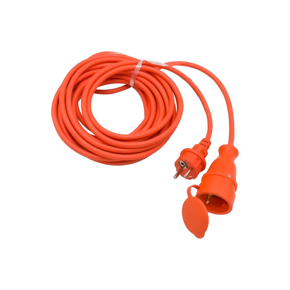 Prelungitor cuplă 10 m, 3 x 1,5 mm², IP44, portocaliu, Bylion
