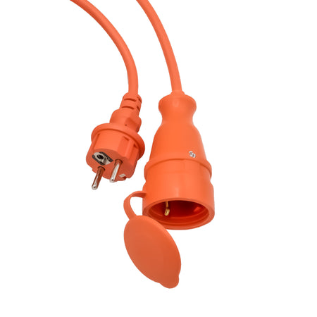 Prelungitor cuplă 10 m, 3 x 1,5 mm², IP44, portocaliu, Bylion