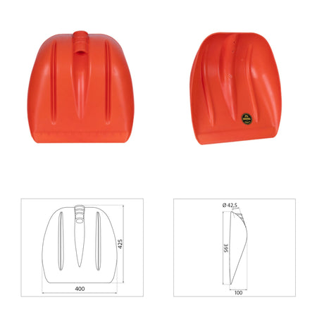 Lopată plastic portocalie, No.10, 660 g, 400 x 425 mm