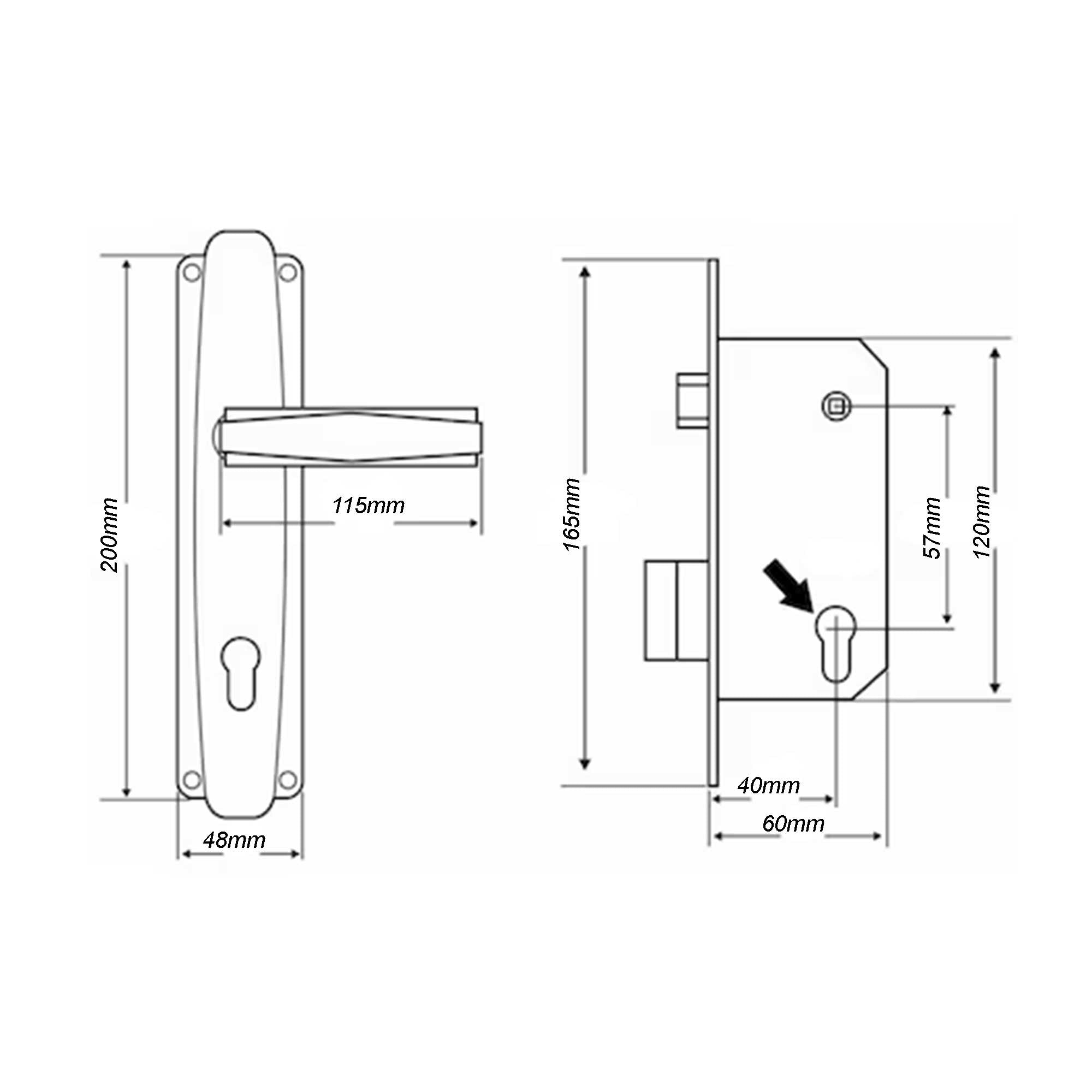 Broasca completa cu butuc, APS, 5848-19B, 58/40, 3 chei