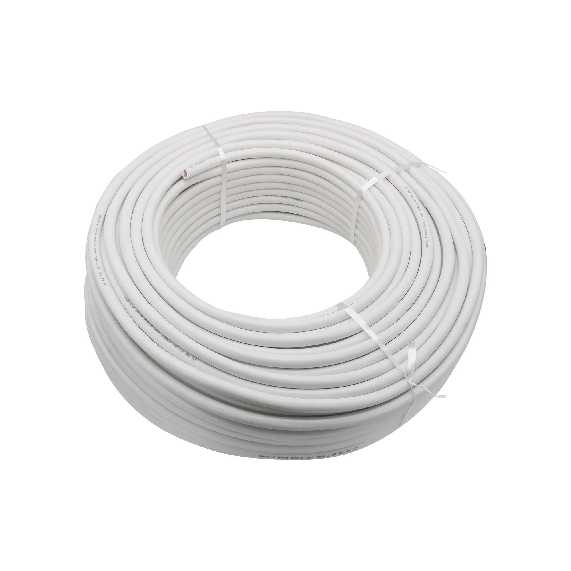 Cablu electric 5G x 2,5 mm², H05VV-F (MYYM), 100 m, alb