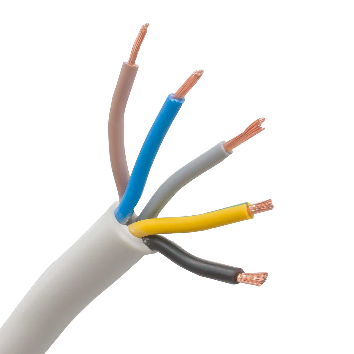 Cablu electric 5G x 2,5 mm², H05VV-F (MYYM), 100 m, alb
