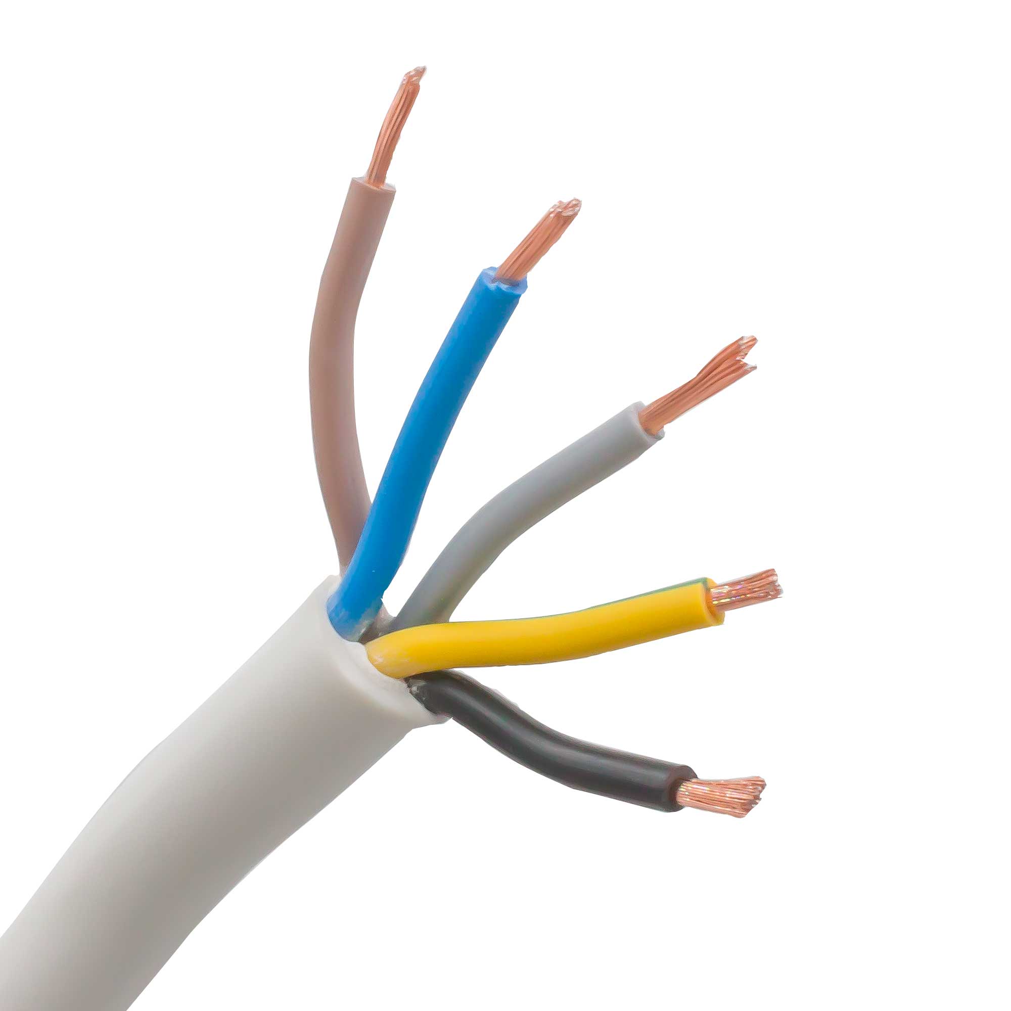 Cablu electric 5G x 2,5 mm², H05VV-F (MYYM), 100 m, alb