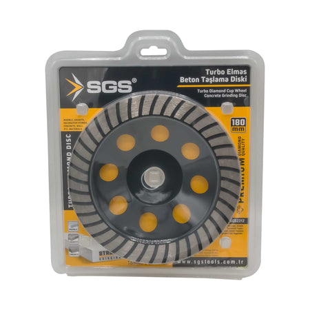 Disc cupă diamantat turbo Ø180 mm pentru beton, granit, marmură, piatră – SGS2312