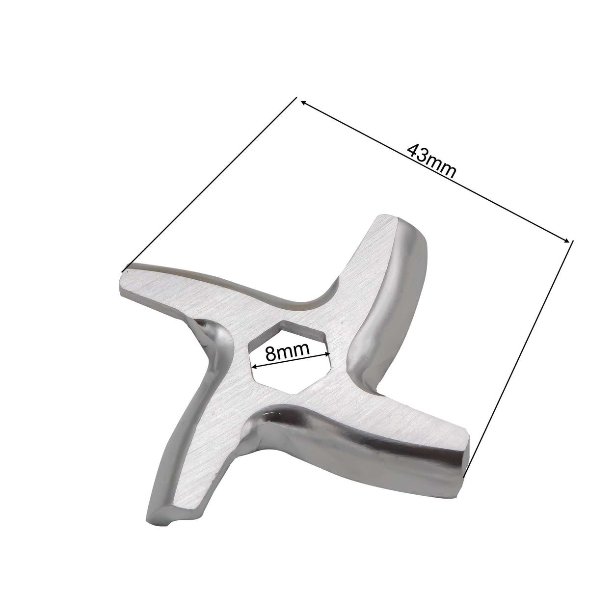 Cuțitul din oțel inoxidabil pentru mașina de tocat electrică, cu interior hexagon de 8x43mm
