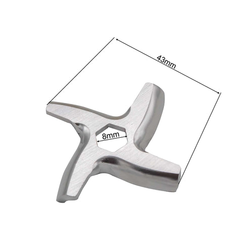 Cuțitul din oțel inoxidabil pentru mașina de tocat electrică, cu interior hexagon de 8x43mm