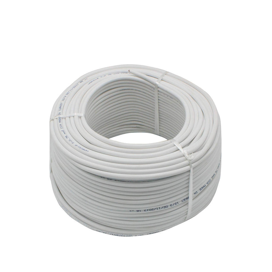 Cablu electric 2 x 0,75 mm², H05VV-F (MYYM), 100 m, alb