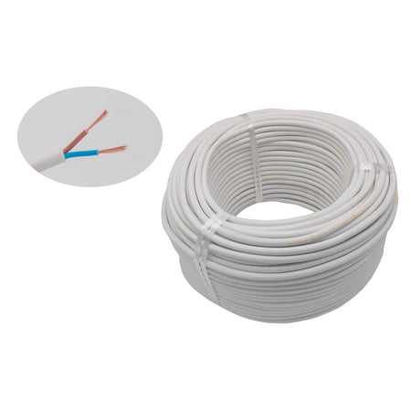 Cablu electric 2 x 1,5 mm², H05VV-F (MYYM), 100 m, alb