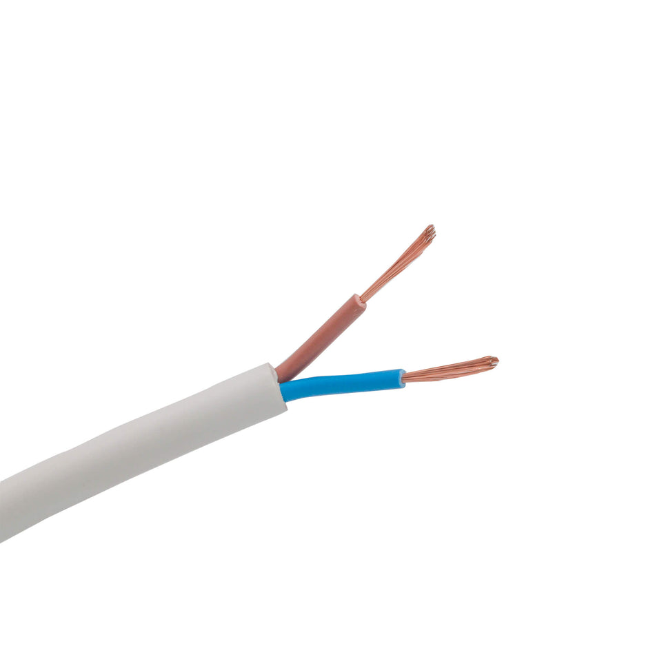 Cablu electric 2 x 1,5 mm², H05VV-F (MYYM), 100 m, alb