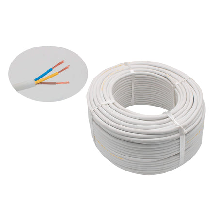 Cablu electric 3 x 1,5 mm², H05VV-F (MYYM), 100 m, alb