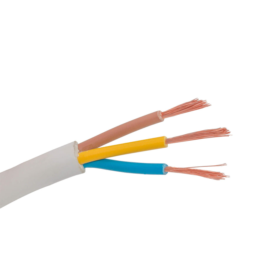 Cablu electric 3G x 2,5 mm², H05VV-F, 300/500 V, 100 m, alb