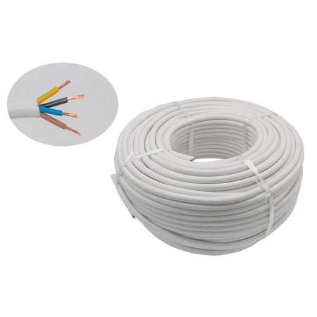 Cablu electric 4 x 2,5 mm², H05VV-F (MYYM), 100 m, alb