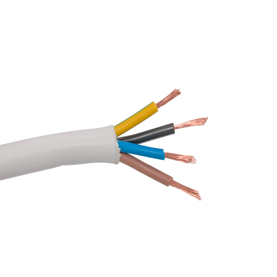 Cablu electric 4 x 2,5 mm², H05VV-F (MYYM), 100 m, alb