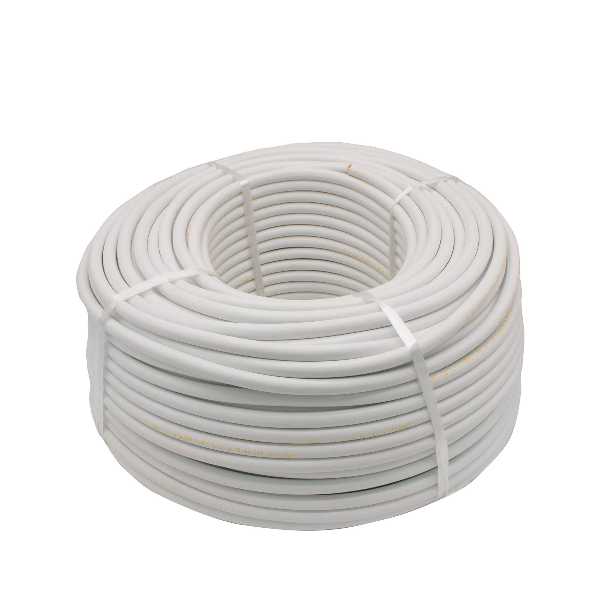 Cablu electric 5 x 1,5 mm², H05VV-F (MYYM), 100 m, alb