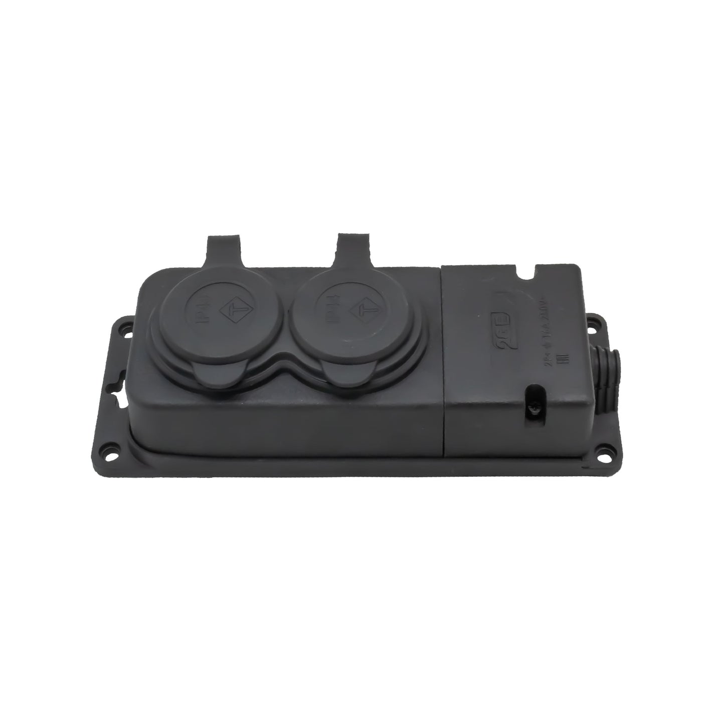 Cap prelungitor 2 prize IP44 negru, BYLION – 2KMP