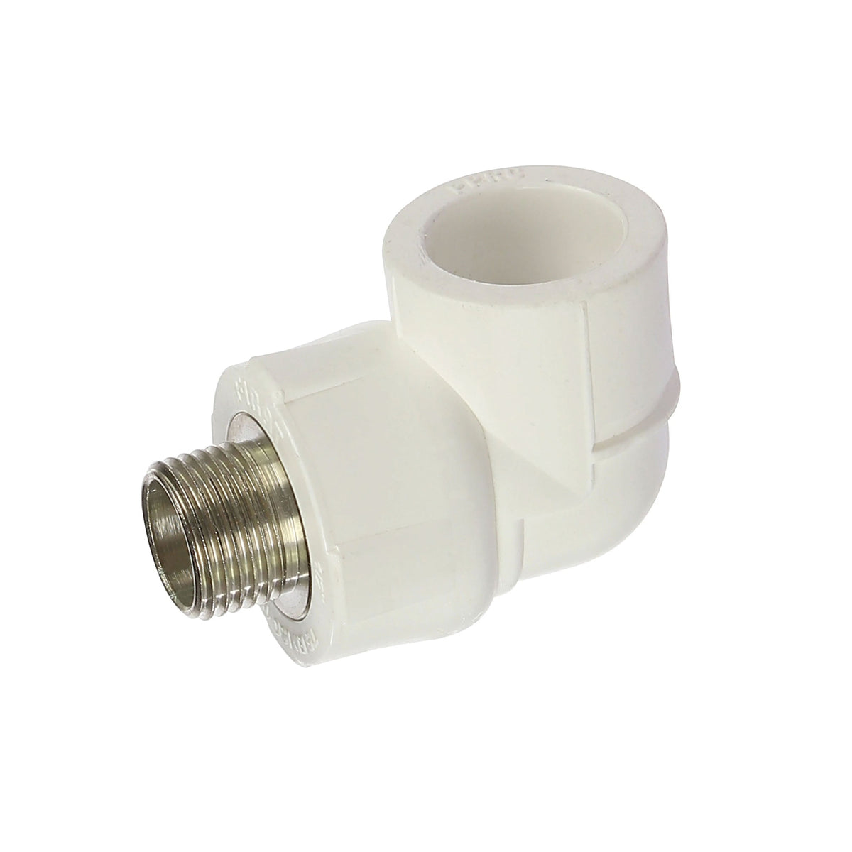 Cot PPR 90° cu filet exterior, D 20 mm x 1/2", alb