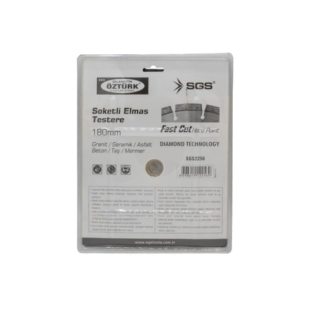 Disc diamantat segmentat SGS2256, 230 mm x 22,23 mm, tăiere granit, ceramică, asfalt, beton, piatră, marmură, 80m/s, Max 8600/min