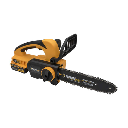 Drujbă pe acumulator SGS PLUS X-TECH 20V, motor brushless, lamă 25 cm (10”), baterie Li-Ion 4.0Ah, set complet