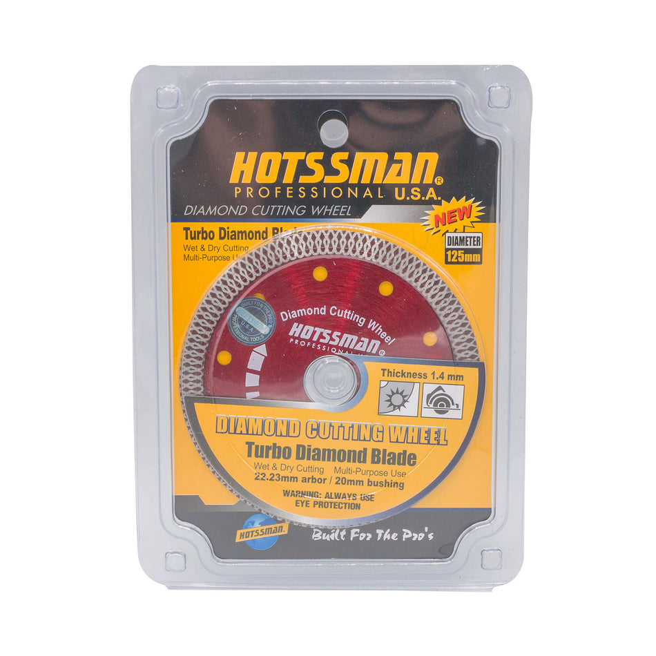 Disc Diamantat Turbo pentru Ceramică 125 x 1,4 x 22,2 mm – HOTSSMAN Professional U.S.A.
