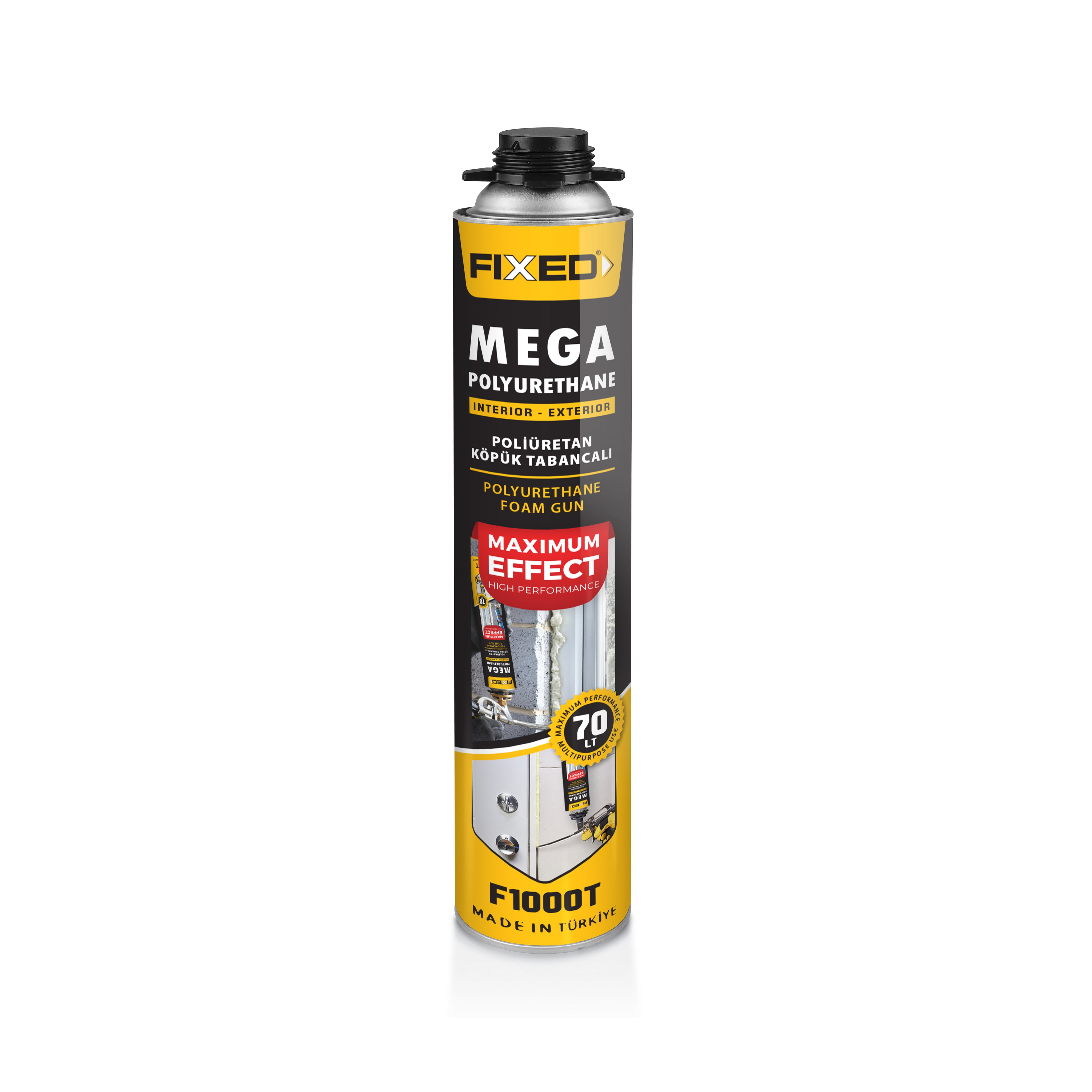 Spumă poliuretanică profesională pentru pistol FIXED F-1000T, 1000 g (70L)