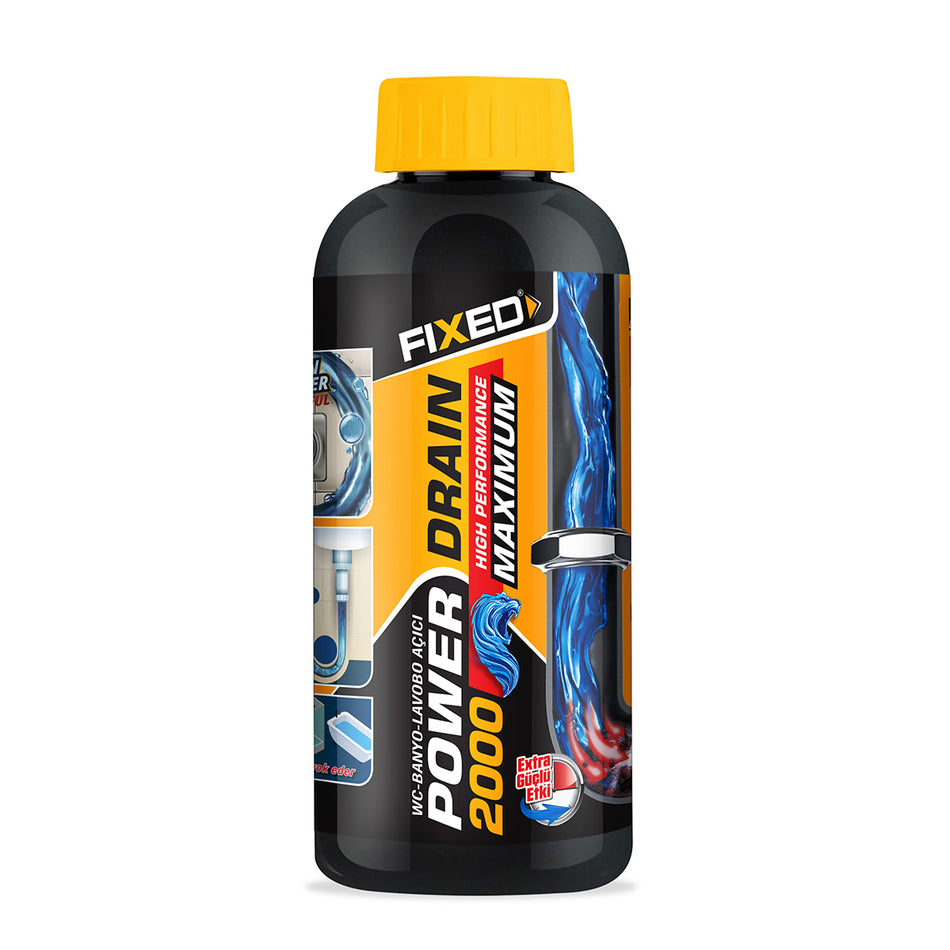 FIXED Power Drain – Desfundator chimic lichid pentru țevi, chiuvete și baie 500 g, SGS