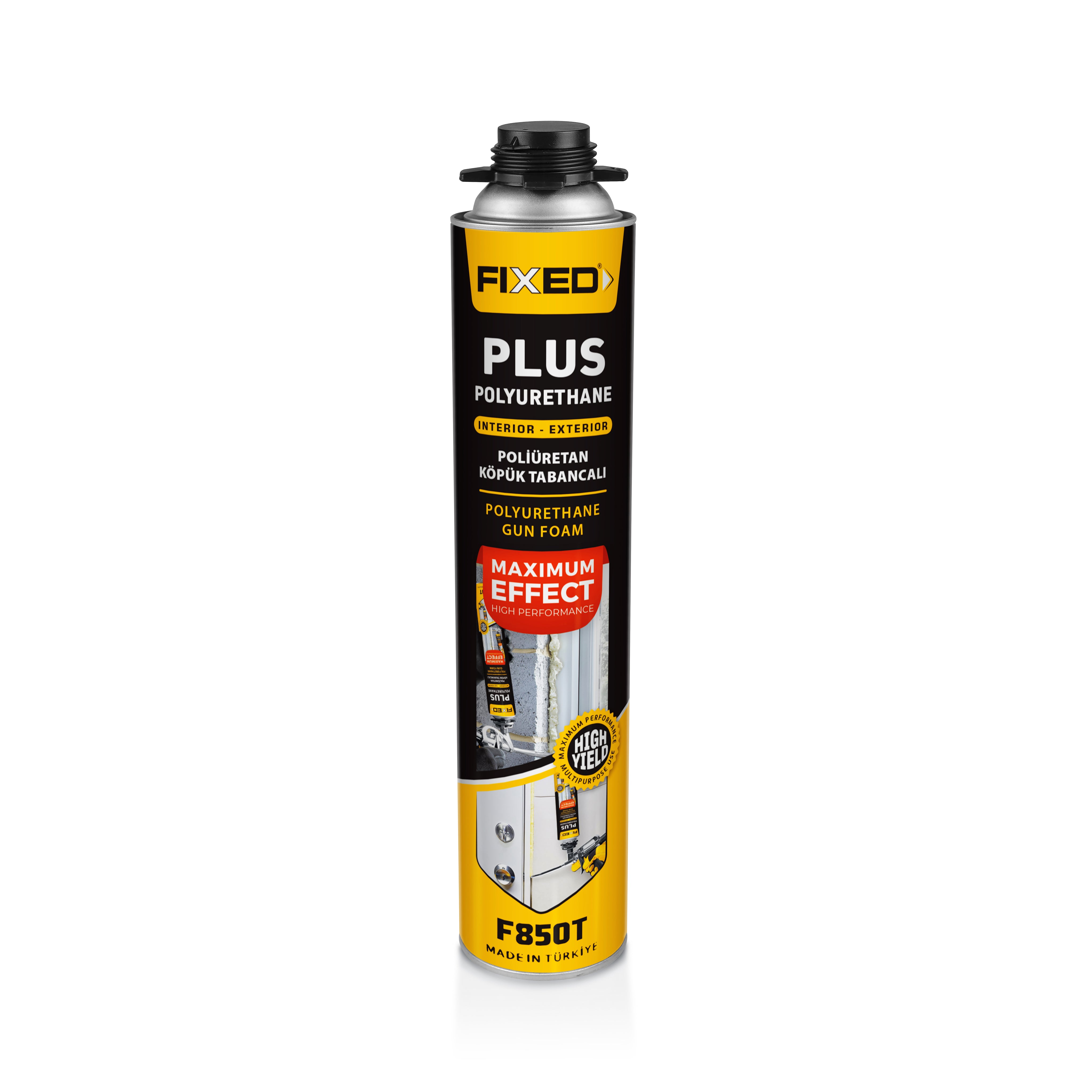 Spumă poliuretanică FIXED PLUS, 850 g, pentru pistol, interior/exterior