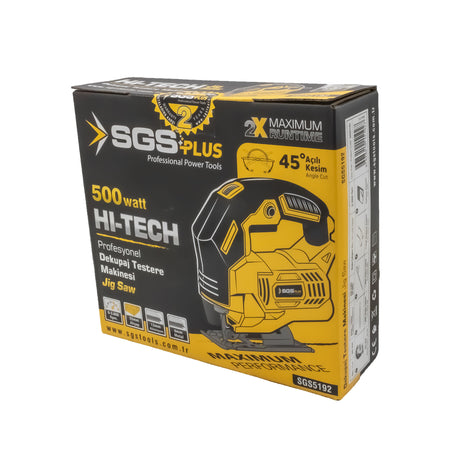 Fierăstrău Pendular SGS PLUS SGS5192, 500W, 0–3000 RPM, Tăiere Lemn 55mm, Metal 6mm, Aluminiu 12mm, Set Lamă Inclus