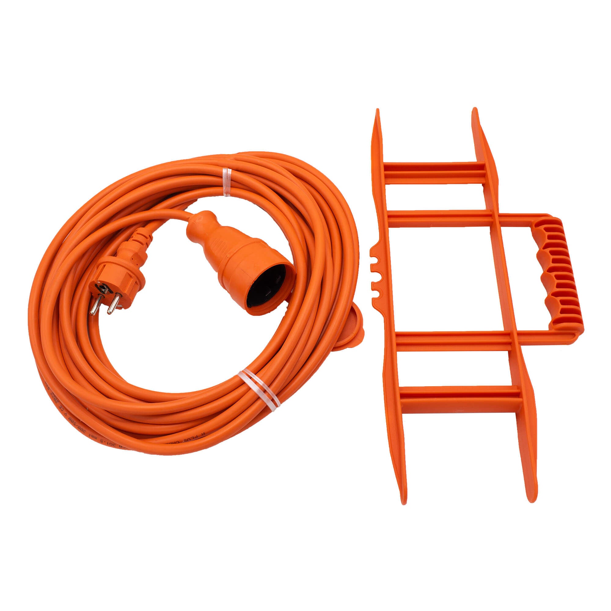 Prelungitor cuplă 10 m, 3 x 1,5 mm², portocaliu, cu scară pentru cablu, Bylion