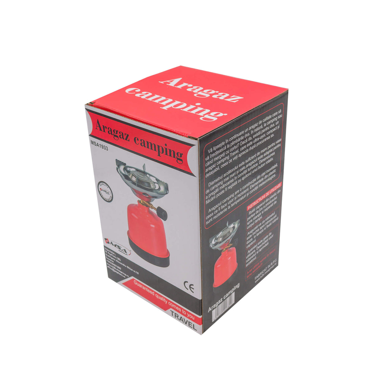 Aragaz camping portabil 1002B, pentru cartuș gaz 190 g – MSA1933