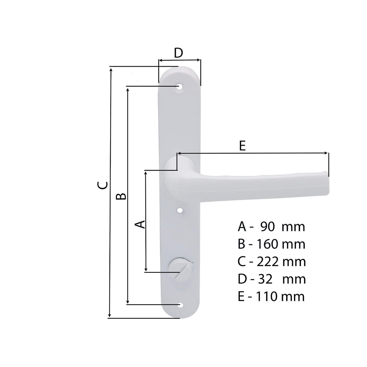 Manere usa termopan albe WC TR, 222X32  mm