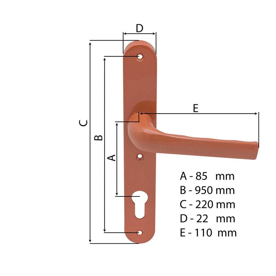 Maner usa termopane maro, PVC, 220X22  mm