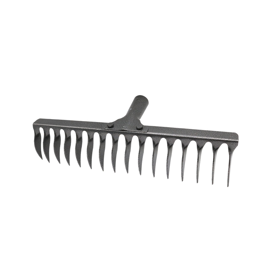 Greblă metalică pentru grădină, 16 dinți, lățime 37 cm