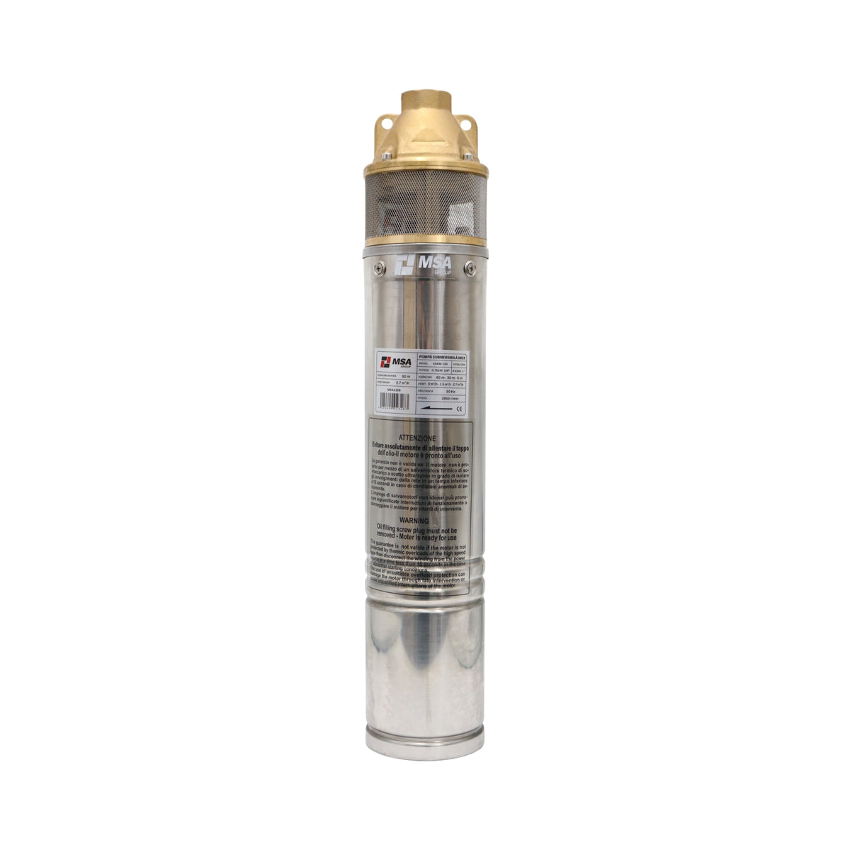 Pompă submersibilă inox 4SKM-100, 0,75 kW, H max. 62 m, debit 2,7 m³/h, – MSA1108