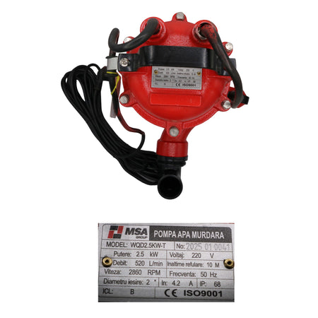 Pompa submersibilă pentru apă murdară cu tocător WQD 2.5KW-T 2.5kW 2”, MSA Group