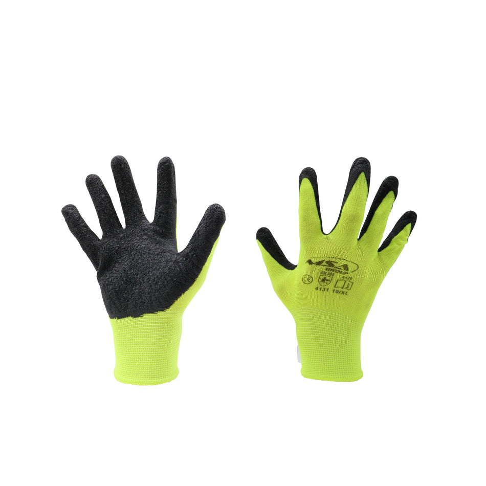 Mănuși SAFE Subțiri MSA Nr.10 XL, Neon + Negru, Latex Antiderapant