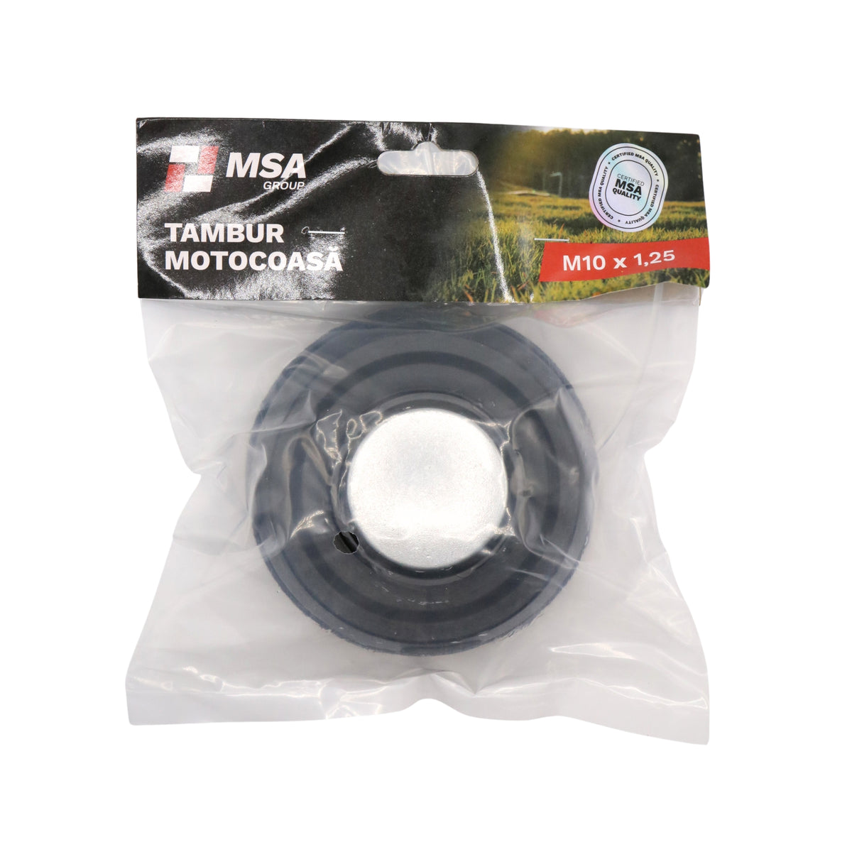 Tambur motocoasă negru cu metal, M10 x 1.25, – MSA1511-1