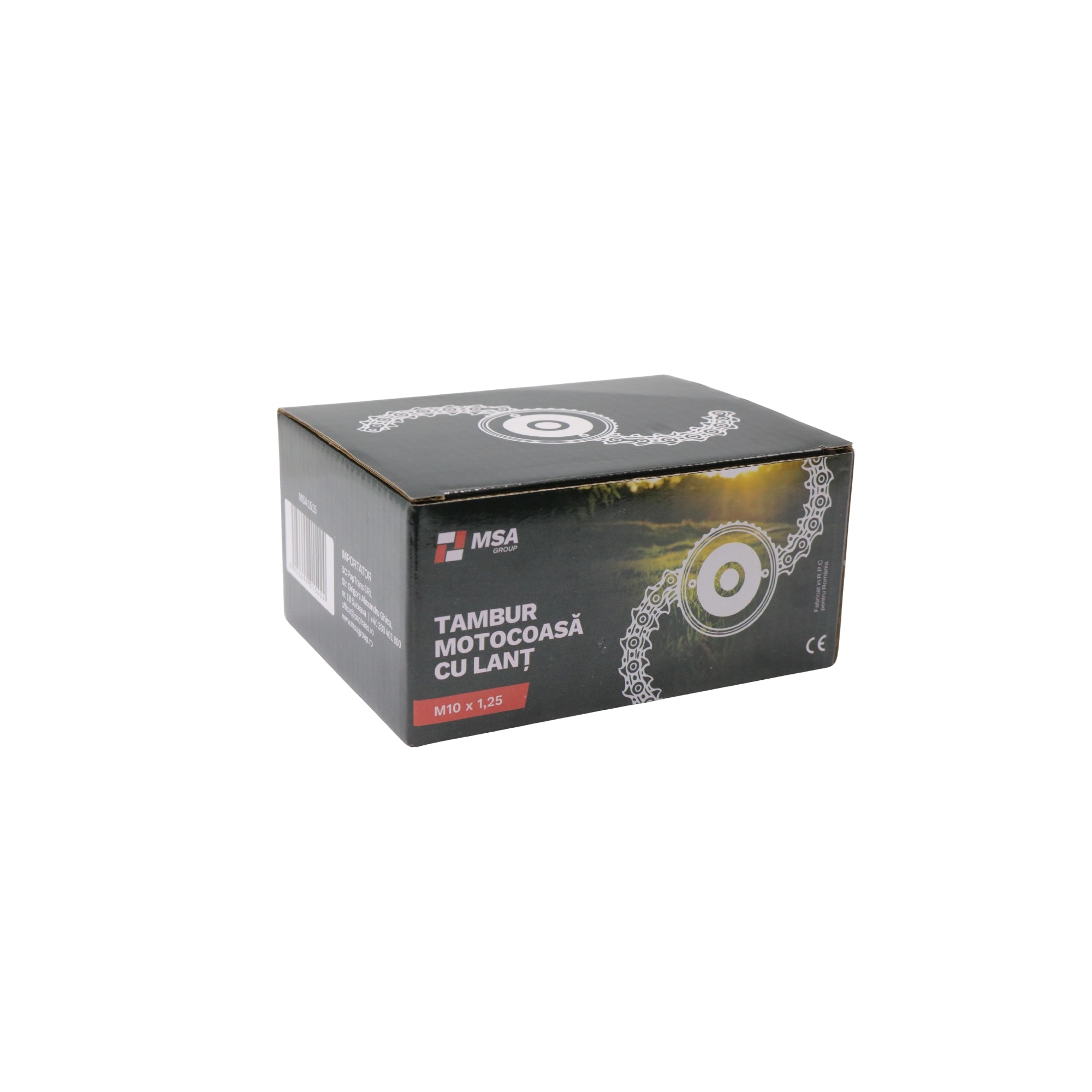 Tambur motocoasă metal, cu lanț tip drujbă, M10 x 1.25 – MSA1515