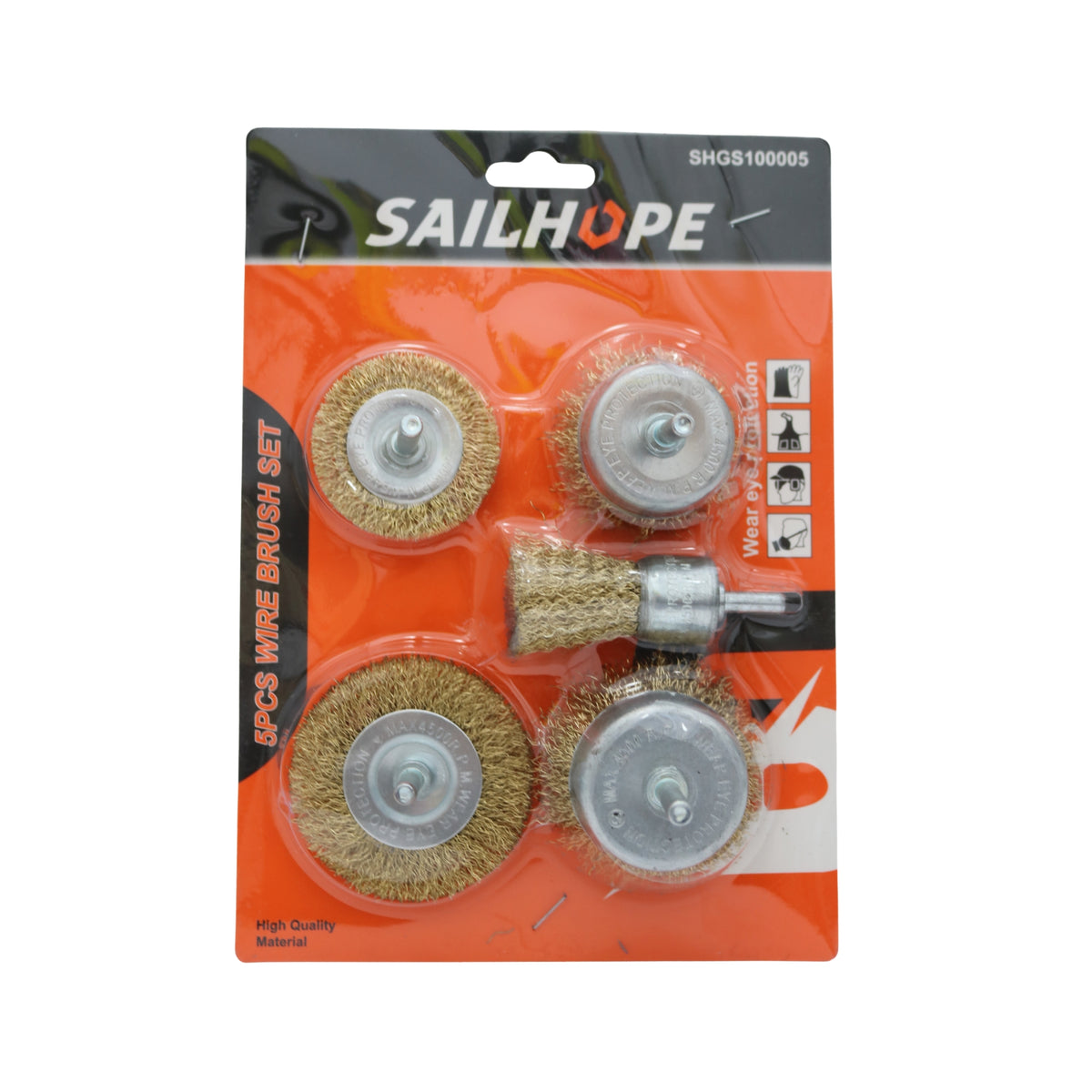 Set perii din sârmă pentru bormașină, 5 piese, SHGS100005, Sailhope