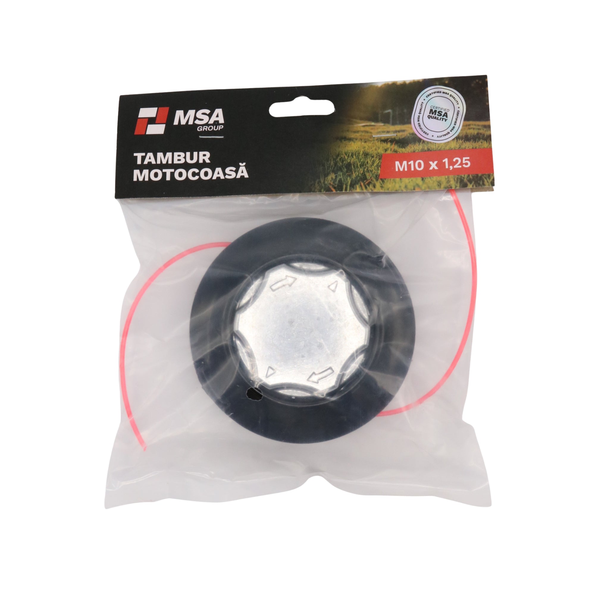 Tambur motocoasă, negru + aluminiu, M10 x 1.25, fir dublu – MSA1646